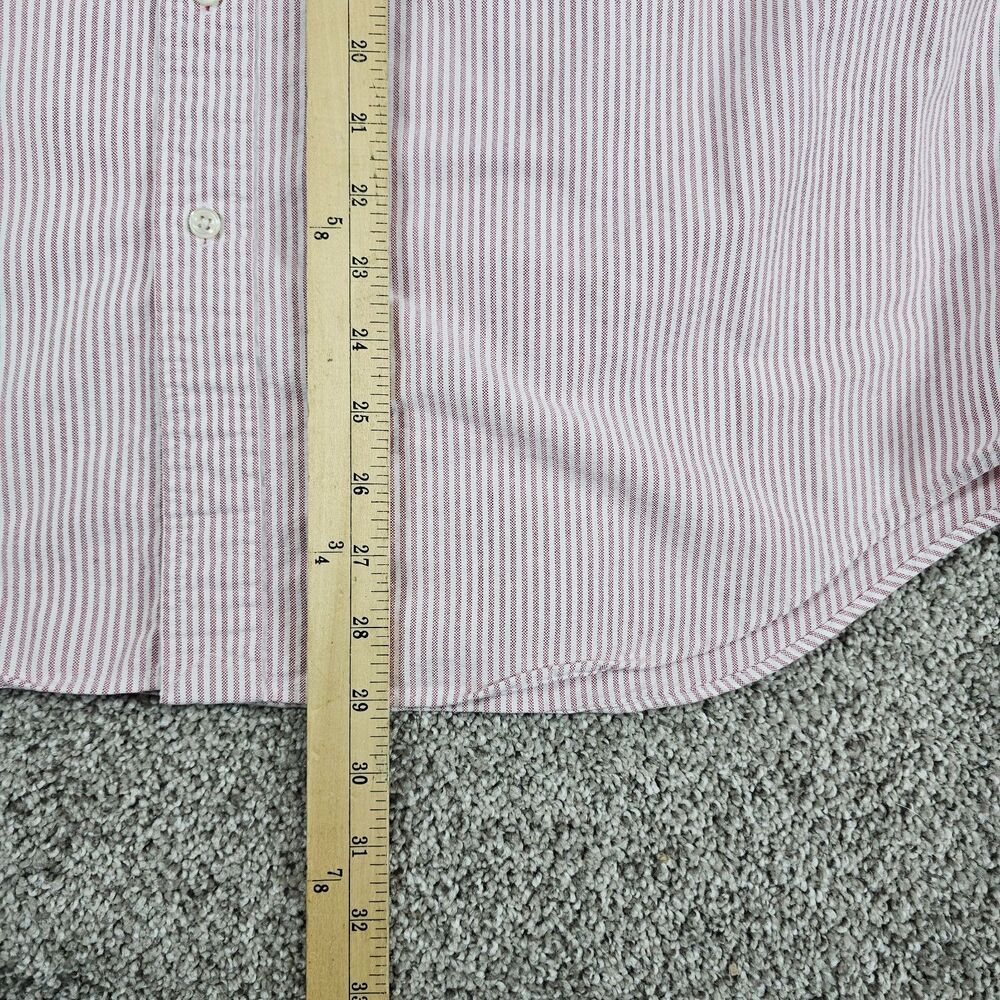 Ralph Lauren Shirt Mens XL Peach White Striped Oxford Long Sleeve Flesh Preppy - Picture 10 of 11